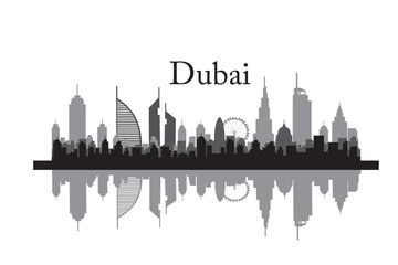 dubai city skyline  silhouette. Vector illustration