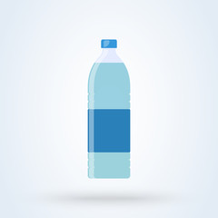 Bottle of water flat style. Vector illustration icon isolated on white background