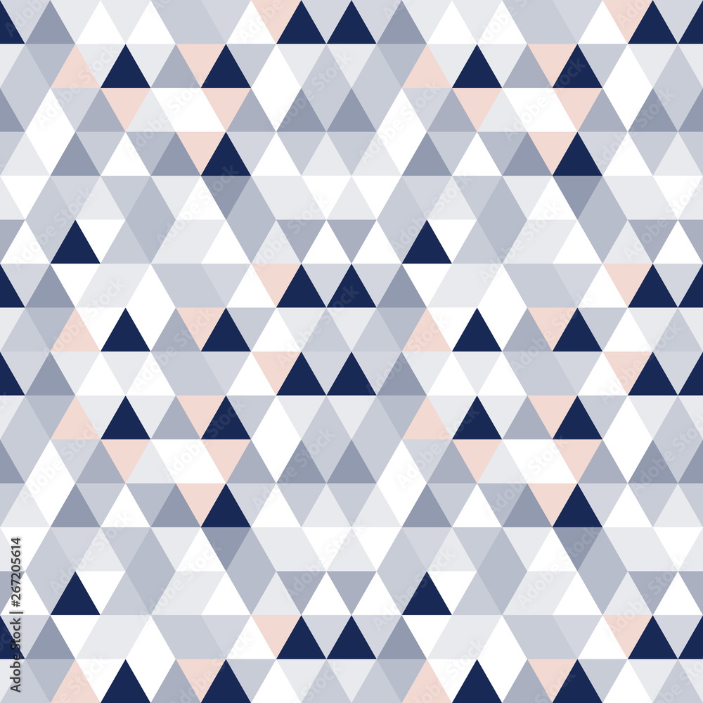 Poster Triangles pattern in retro colors. Abstract vector geometric repeat background.