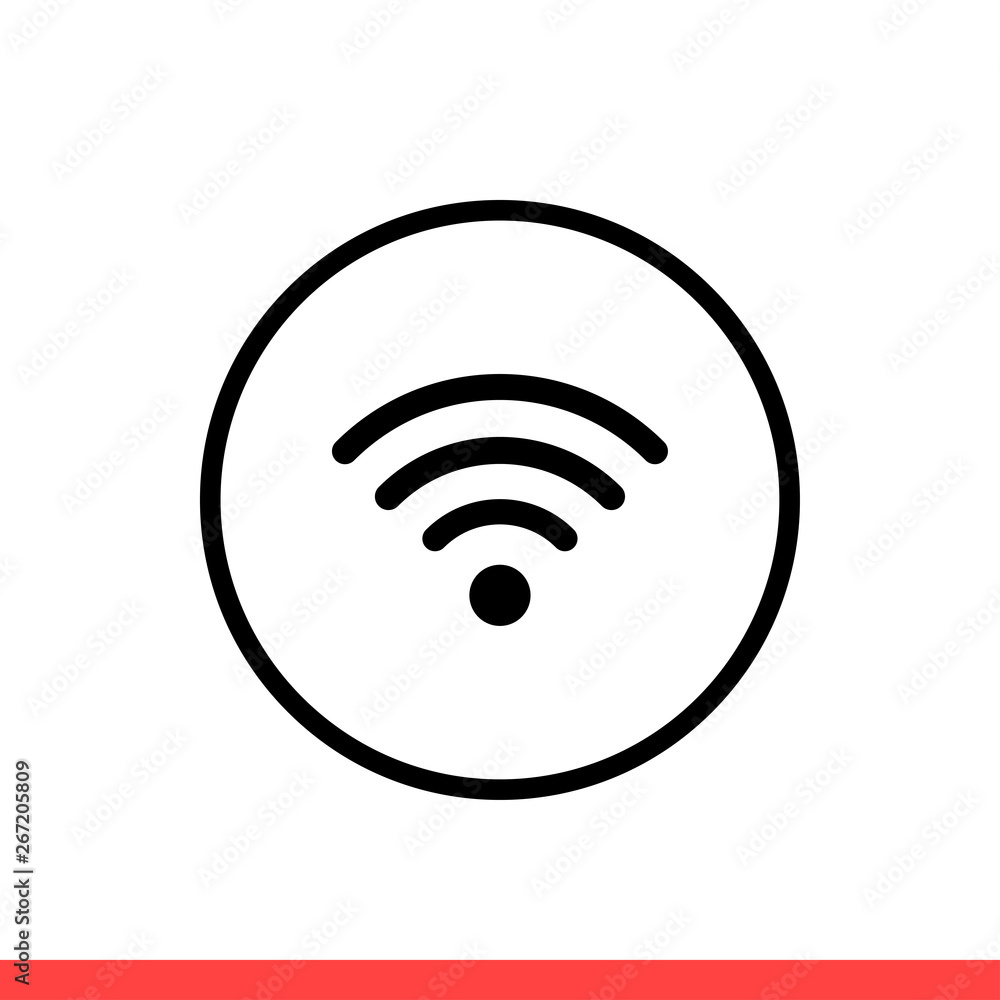 Poster wireless vector icon, signal symbol. simple, flat design isolated on white background for web or mob