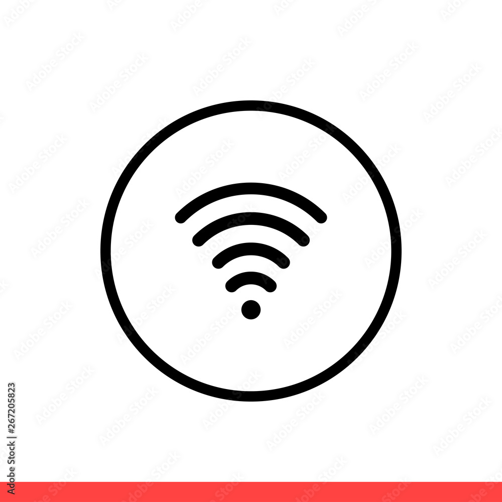 Poster wireless vector icon, signal symbol. simple, flat design isolated on white background for web or mob