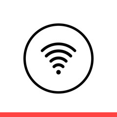 Wireless vector icon, signal symbol. Simple, flat design isolated on white background for web or mobile app