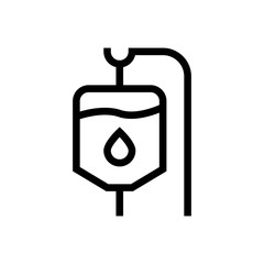 blood transfusion icon design. hanging infusion line art medical healthcare vector illustration