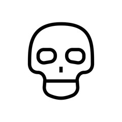 cute skull icon design head skeleton human anatomy symbol. line art medical healthcare vector illustration