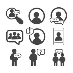 Social network simple icons isolated on white background