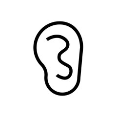 ear icon sound sense symbol. line art medical healthcare vector illustration