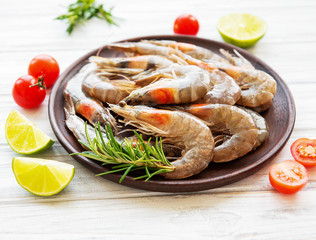 Fresh raw prawns