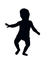 a boy walking body silhouette vector