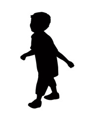 a boy walking body silhouette vector