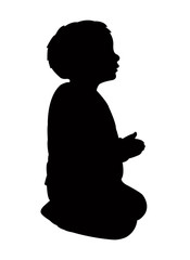 baby boy sitting body silhouette vector
