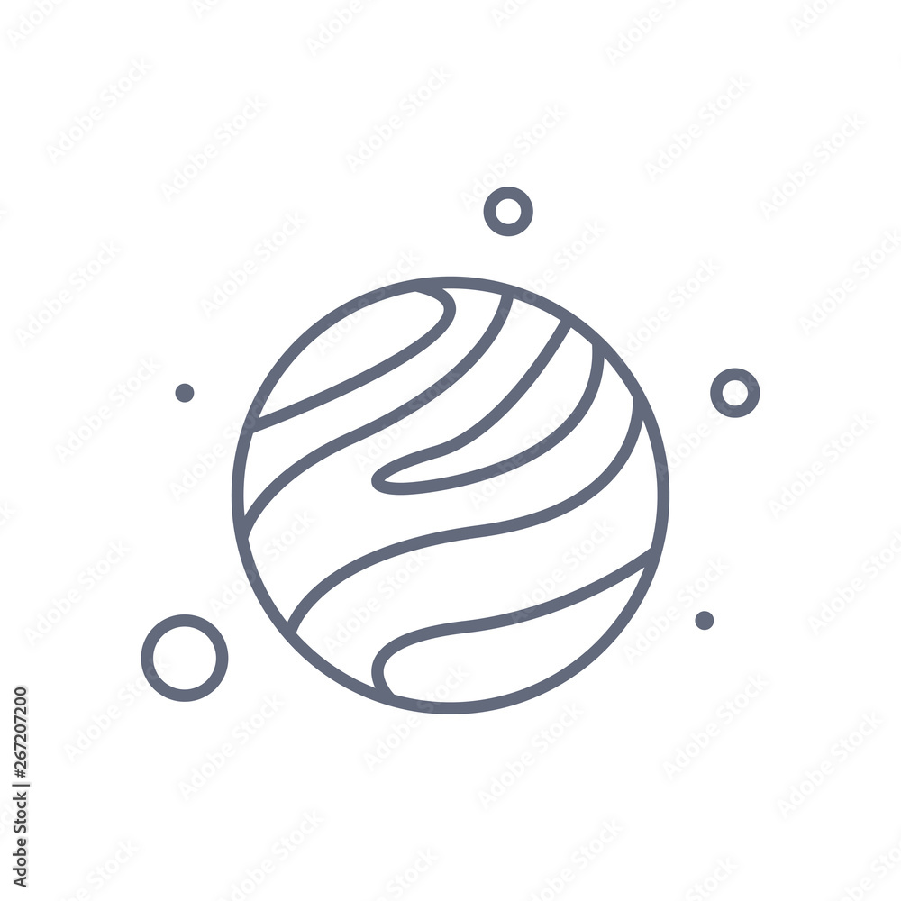 Poster planet saturn icon. element for mobile concept and web apps. thin line icon for website design and d