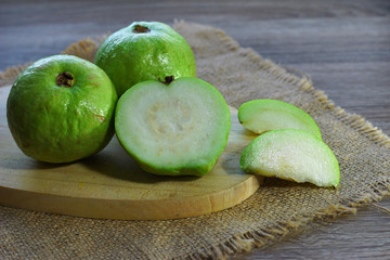 Guava Crystal fruit, seedless guava served on the table