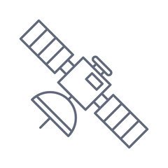 Satellite solid icon, navigation and communication, vector graphics, a filled pattern on a white background.