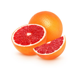 Fototapeta na wymiar Grapefruit citrus fruit isolated on white background with clipping path