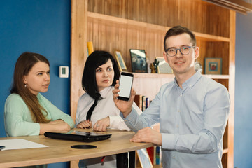 Team of telecommunication  in the office