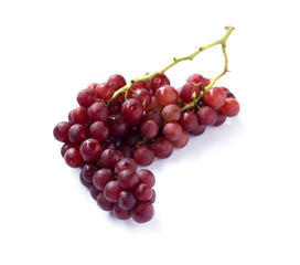 Red grape isolated on the white background