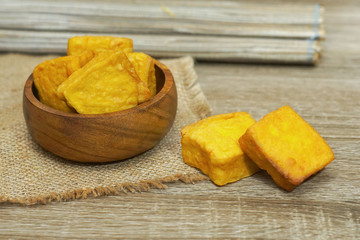 fried tofu served on the table