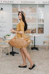 Beautiful girl with baguette
