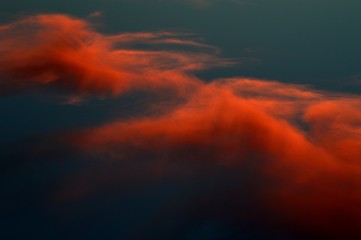 Summery Color Dusk Clouds over Berlin and Brandenburg from July 22, 2015, Germany