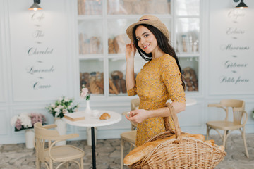 Beautiful girl with baguette