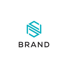 NS geometric monogram letter vector logo design
