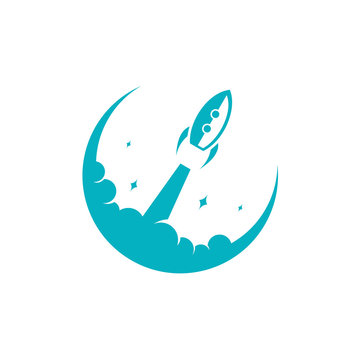 rocket launch vector logo design