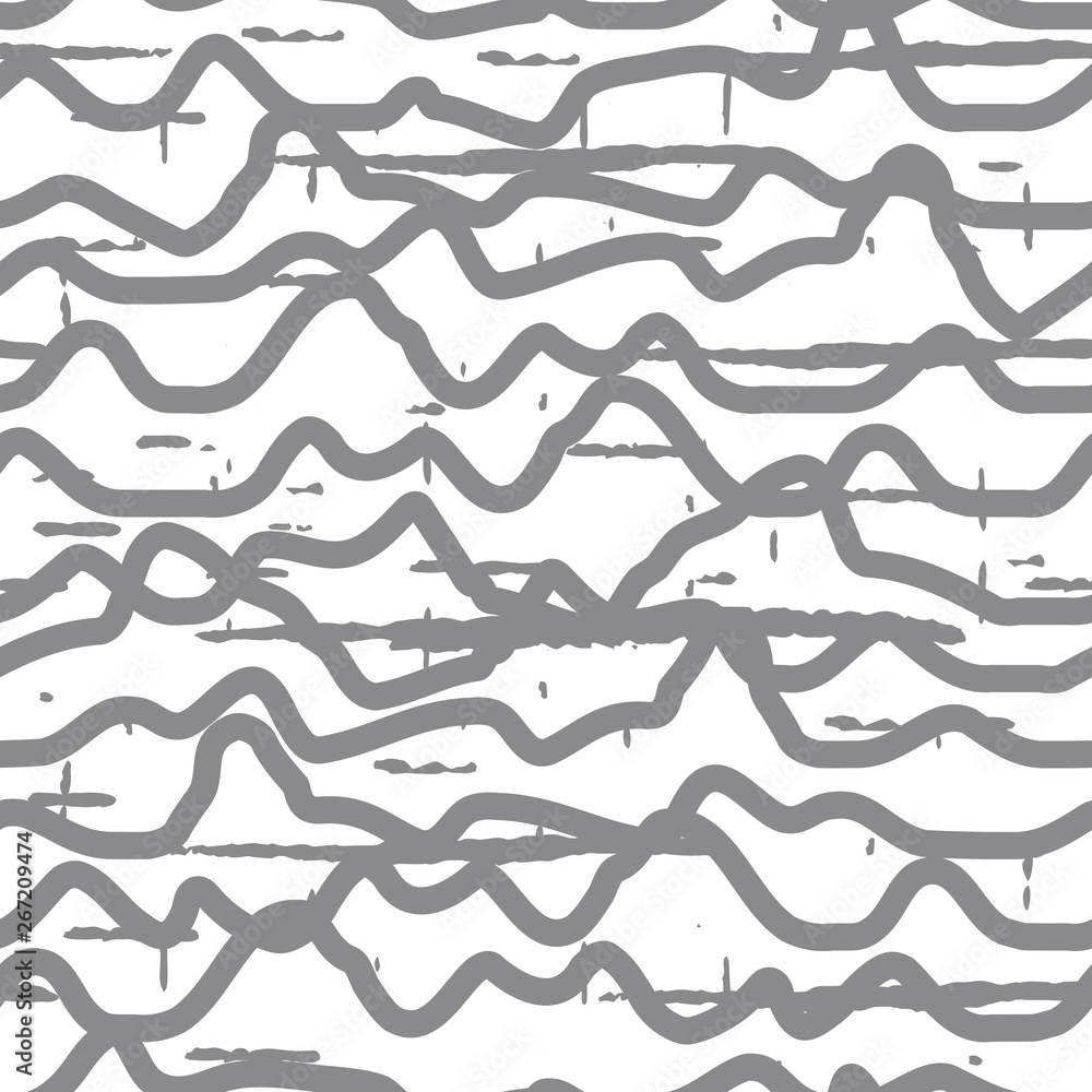 Poster abstract wavy line pattern, seamless vector geometric background.