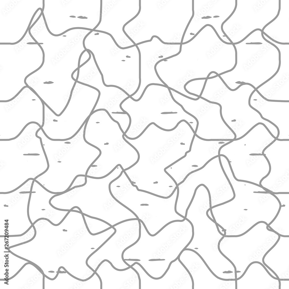 Poster Abstract wavy line pattern, seamless vector geometric background.