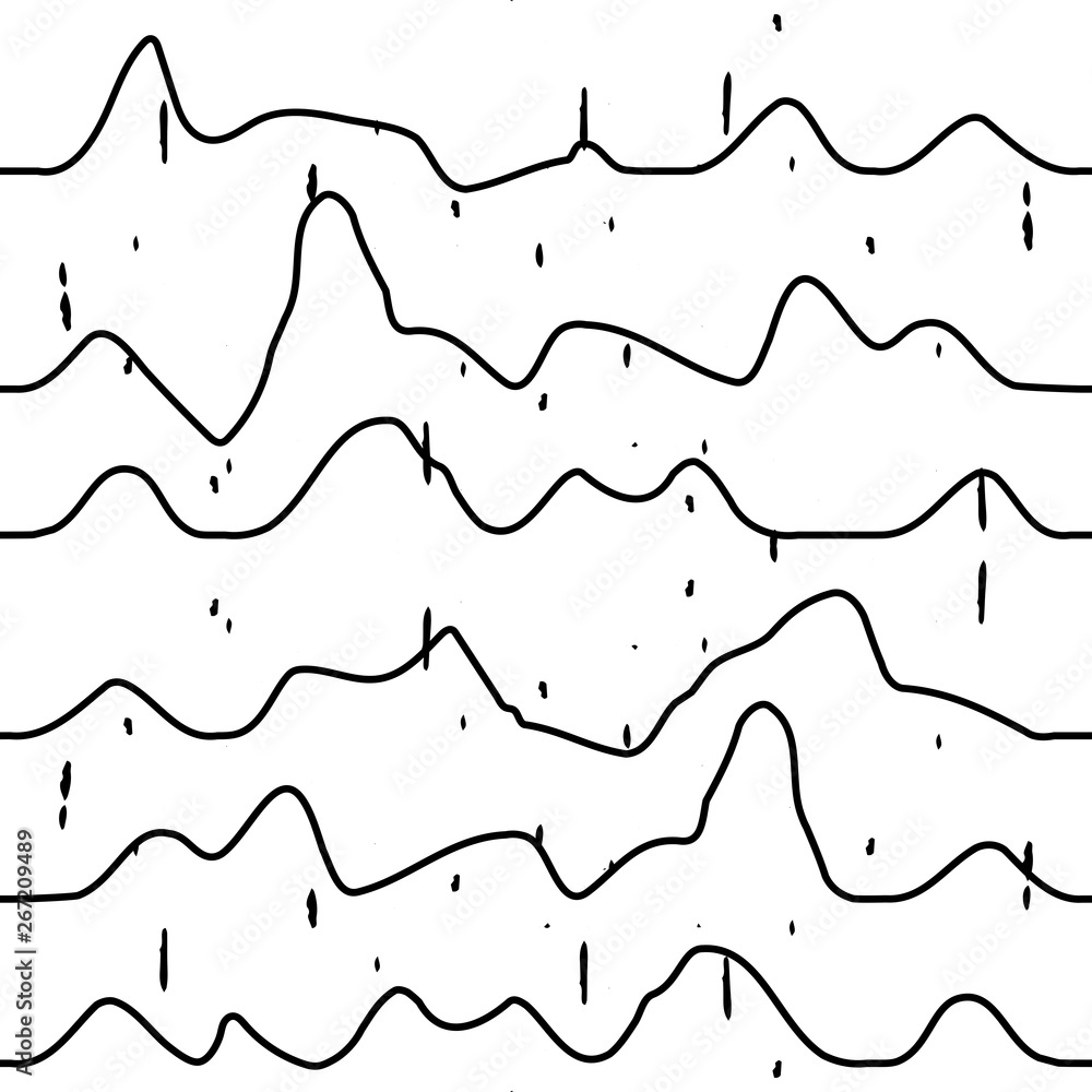 Poster abstract wavy line pattern, seamless vector geometric background.