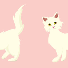 cute icon with a white cat