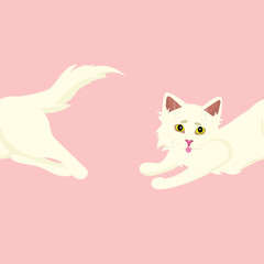 cute icon with a white cat