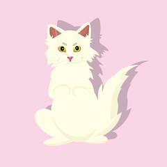 cute icon with a white cat