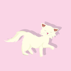 cute icon with a white cat