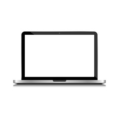 Modern laptop PC with blank LCD screen - Illustration