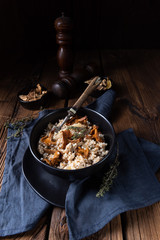 Kaszotto- polish risotto from barley groats with mushrooms