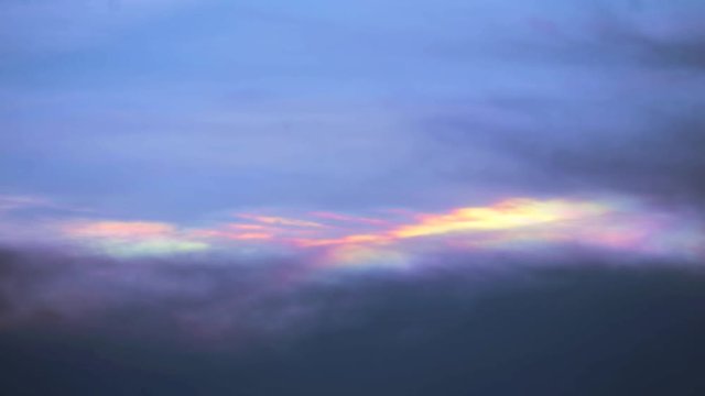 rainbow ray on top storm cloud transform by wind time lapse