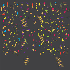 Obraz premium Background with many falling tiny confetti. Falling shiny golden confetti background