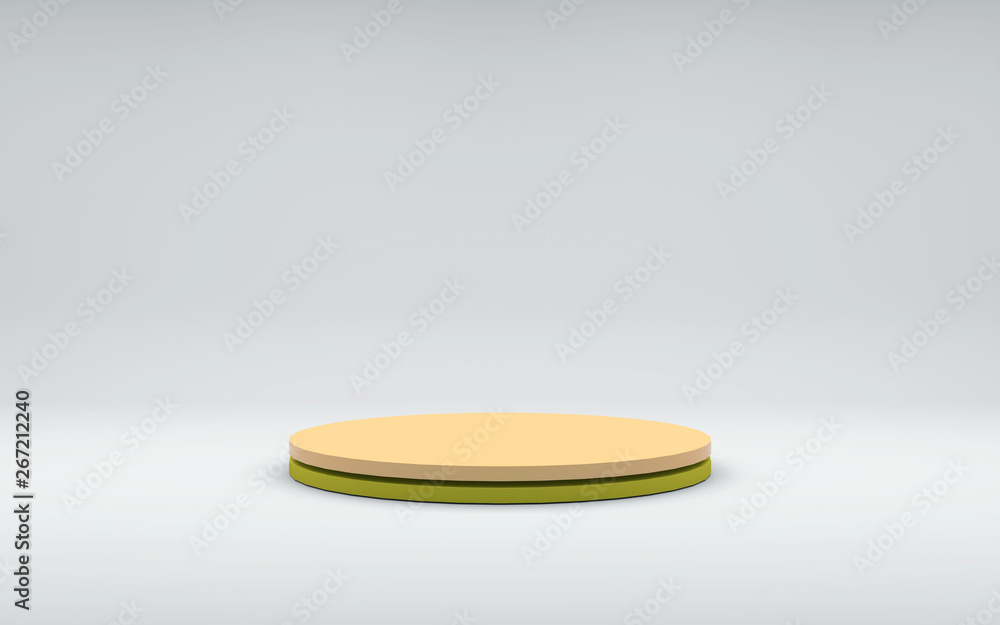 Poster minimalistic showcase with empty space. design for product presentation in trendy, modern style. 3d 