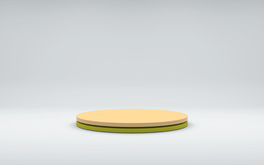 Minimalistic showcase with empty space. Design for product presentation in trendy, modern style. 3d render.