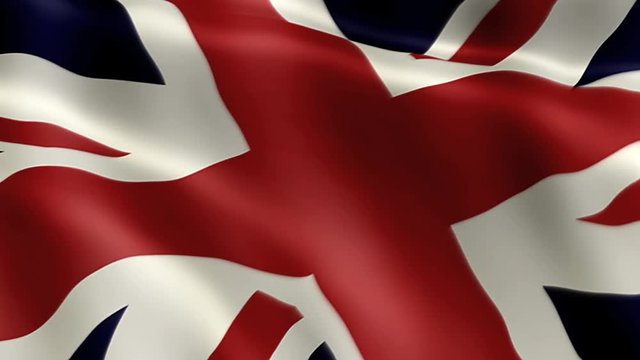 Uk national flag.Flag waving in the wind.  Flag waving textile fabric textured