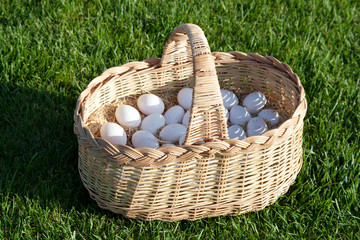 eggs in wicker basket