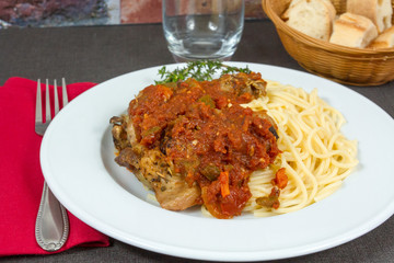 poulet au chorizo avec spaghetti