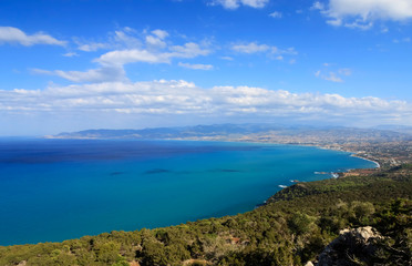 Chrysochous bay as seen from Akamas, Cyprus