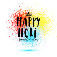 Holi spring festival of colors vector design element and sign holi. Can use for banners, invitations and greeting cards