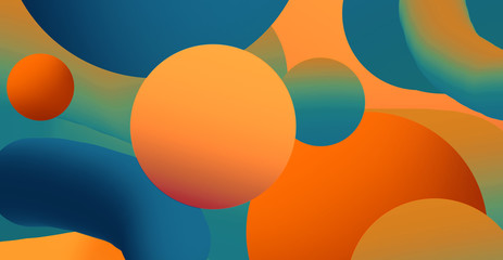 Colorful 3D circles art abstract.