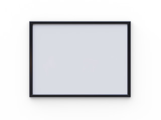 Empty whiteboard (magnetic board) isolated on white. Mockup template- 3D rendering
