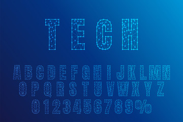Technology abstract font set. Eps 10
