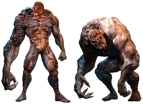 Mutant abomination monsters 3D illustration