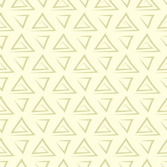 Geometric traingle seamless pattern. Olive green background
