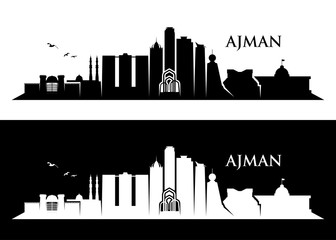 Naklejka premium Ajman skyline - ZEA - Zjednoczone Emiraty Arabskie